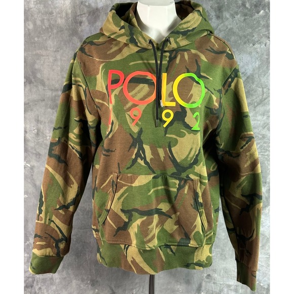 Polo Ralph Lauren Other - Polo Ralph Lauren 1992 LOGO Camo Hooded Sweatshirt Pullover Men's sz Lg (15872)